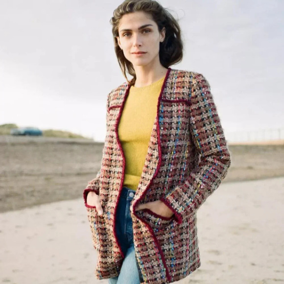 Ett:TWA Anthropologie Harlequin Tweed Blazer size S - Picture 15 of 15